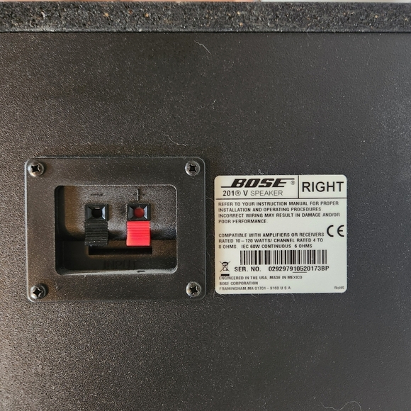 BOSE 201 - V Series Speakers Bookshelf Right Left Black Speakers - Picture 3 of 4